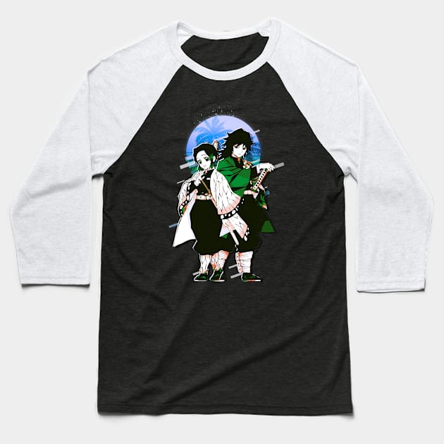 Shinobu x Giyu Demon Slayer Baseball T-Shirt by SiksisArt